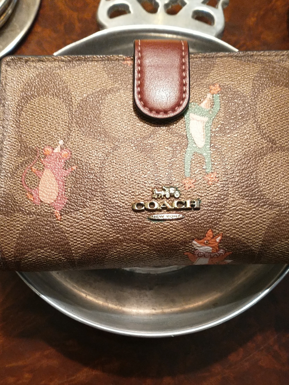 Whimsical Coach  Signature Canvas Small Wallet with Cartoon Accents - Picture 2 of 14